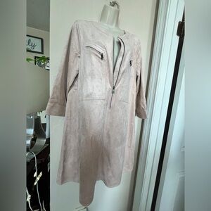 BCBGMaxAzria plush pink nuede dress